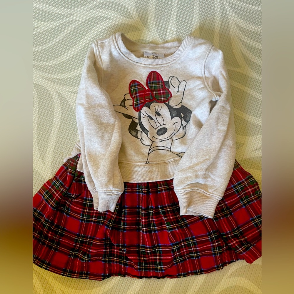 Gap| Minnie Plaid Sweatshirt Dress